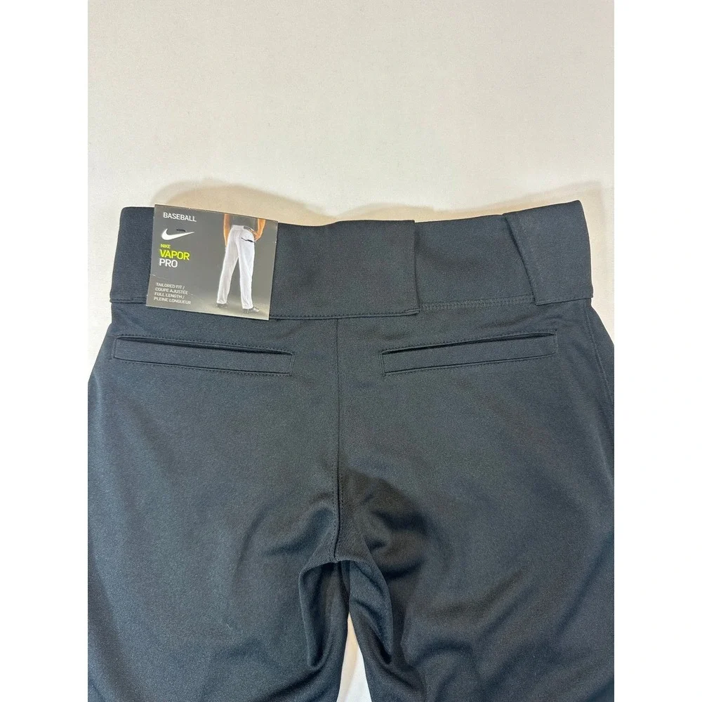 Nike Vapor Pro Boys Baseball Pants Black Full Length 747237-010 Youth Small NWT